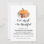 Essen Sie Drink & Seien Sie dankbar Erntedank Dinn Einladung (Vorderseite)