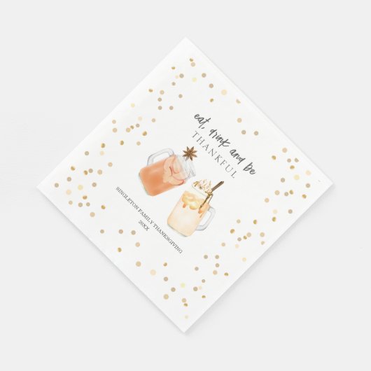 Essen Sie Drink & Seien Sie dankbar Erntedank Dinn Serviette (Ecke)