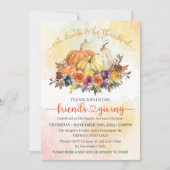 Essen Sie Drink & Seien Sie dankbar Erntedank Mitt Einladung (Vorderseite)