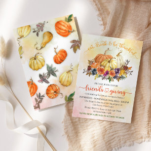 Essen Sie Drink & Seien Sie dankbar Erntedank Mitt Einladung