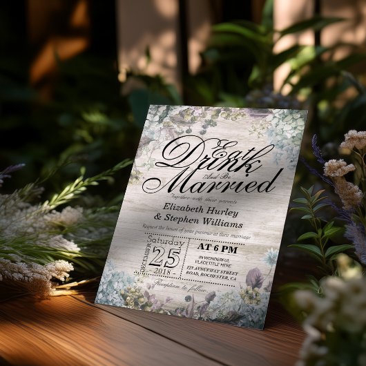 ESSEN SIE Drink & seien Sie Verheiratet Hochzeit f Einladung