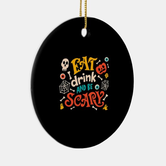 Essen Sie Drink und Beängstigend Halloween Design Keramik Ornament (Rechts)