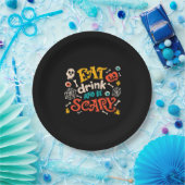 Essen Sie Drink und Beängstigend Halloween Design  Pappteller (Party)