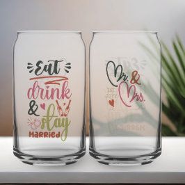 Essen Sie Drink und Bleibe Verheirateten Mr. and M Dosenglas