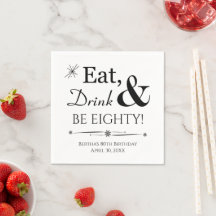 Essen Sie Drink und Seien Sie achtzig Funky Retro