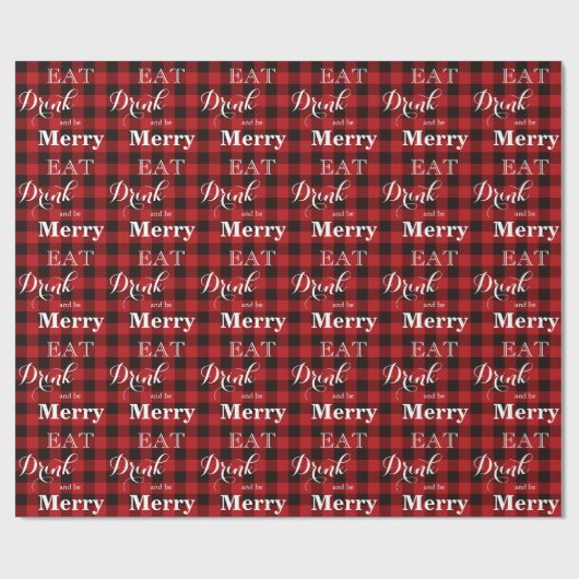 Essen Sie Drink und seien Sie froh, rot-schwarz Bü Geschenkpapier (Flach)