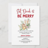 Essen Sie Drink und seien Sie froh Weihnachten Par Einladung (Vorderseite)