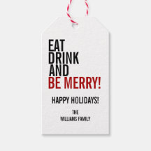 Essen Sie Drink und seien Sie froh Weihnachts-Gesc