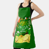 Essen Sie Drink und seien Sie irische All-over-Pri Schürze (InSitu)