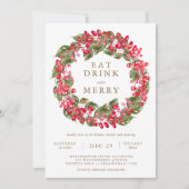 Essen Sie Drink und seien Sie Merry Holiday Party Einladung (Vorderseite)