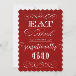 Essen Sie Drink und seien Sie sensationell 60 Gebu Einladung