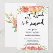 Essen Sie Drink und seien Sie Verheiratete Blumenz Einladung (Vorne/Hinten)