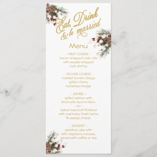 Essen Sie Drink und seien Sie Verheiratete Winterh Menükarte (Vorderseite)