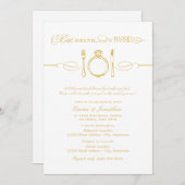 Essen Sie Drink und Verheiratete Gold Probe Abende Einladung (Vorne/Hinten)