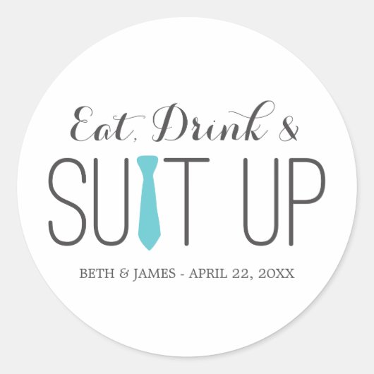 Essen Sie Drinks & Anzug Up Trauzeugen Stickers (Vorderseite)