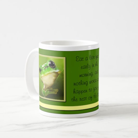 Essen Sie eine Livefrosch-Tasse Kaffeetasse (Vorderseite Links)