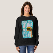 Essen Sie einen Hamburger, beide Brötchen und esse Sweatshirt (Vorne ganz)