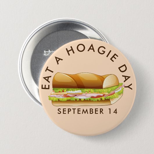 Essen Sie einen Hoagie Day, U-Boot-Sandwich Button (Vorne & Hinten)