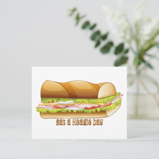 Essen Sie einen Hoagie Day, U-Boot-Sandwich Postkarte (Stehend Vorderseite)