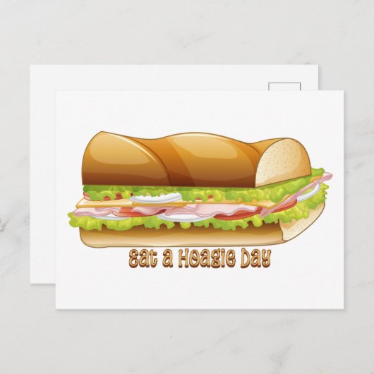 Essen Sie einen Hoagie Day, U-Boot-Sandwich Postkarte (Vorne/Hinten)