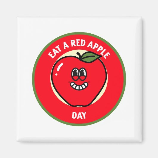 Essen Sie einen Red Apple Day Magnet (Vorne)