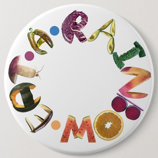 Essen Sie einen Regenbogen - Gesunde Früchte und G Button (Vorderseite)