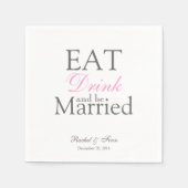 Essen Sie einen Verheirateten Cocktail Napkin Serviette (Vorderseite)