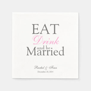 Essen Sie einen Verheirateten Cocktail Napkin Serviette