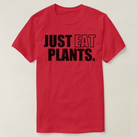 Essen Sie einfach Pflanze, Pflanze basiert Vegan v T-Shirt (Design vorne)