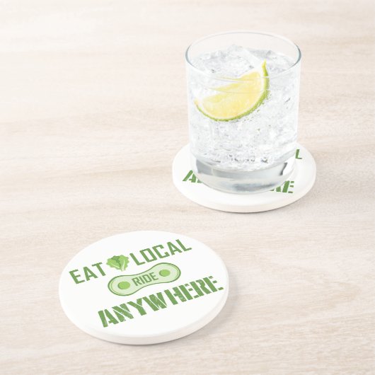 Essen Sie Einheimisches, Fahrt überall Untersetzer (Seite)