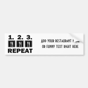 Essen Sie essen essen und wiederholen Autoaufkleber