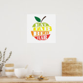 Essen Sie Fab, schlagen Sie Flache Zitat Design Poster (Küche)