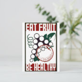 Essen Sie Frucht - seien Sie gesund - WPA-Plakat - Postkarte (Stehend Vorderseite)