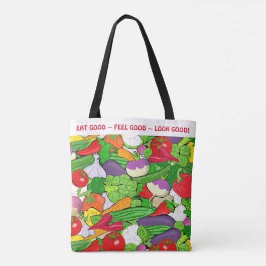 Essen Sie gesunde, bunte Gemüse Tasche (Rückseite)