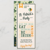 Essen Sie Getränk ist Iren-St Patrick Einladung (Vorne/Hinten)