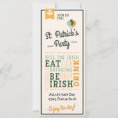 Essen Sie Getränk ist Iren-St Patrick Einladung (Vorderseite)