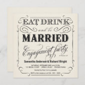 Essen Sie Getränk ist verheiratete Einladung (Vorne/Hinten)