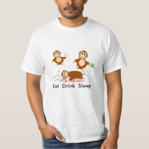 Essen Sie Getränk-Schlaf T-Shirt