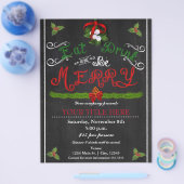 ESSEN SIE GETRÄNK SEIN MERRY Weihnachtskhalk Party Flyer (Einzeln)