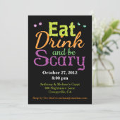 Essen Sie, Getränk u. seien Sie beängstigend Einladung (Stehend Vorderseite)