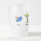 Essen Sie - Getränk u. seien Sie beängstigend Mattglas Bierglas (Vorderseite Links)