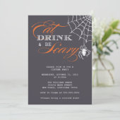 Essen Sie Getränk u. seien Sie beängstigendes | Einladung (Stehend Vorderseite)