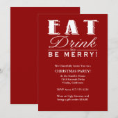 Essen Sie Getränk u. seien Sie frohe Einladung (Vorne/Hinten)