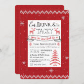 Essen Sie, Getränk u. seien Sie klebriges Einladung (Vorne/Hinten)