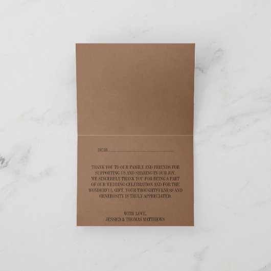 Essen Sie, Getränk u. seien Sie verheiratete Dankeskarte (Innenseite)