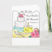 Essen Sie, Getränk u. seien Sie verheiratete Karte (Vorderseite)