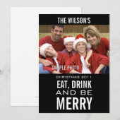 ESSEN SIE GETRÄNK, UM NUR FOTO CHRISTMAS KARTE SCH (Vorne/Hinten)