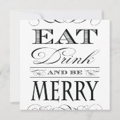 Essen Sie Getränk und seien Sie frohe Einladung (Rückseite)