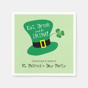 Essen Sie, Getränk und seien Sie Iren-St Patrick Serviette
