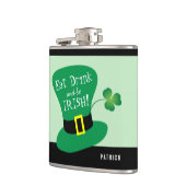 Essen Sie, Getränk und seien Sie irisches | Flachmann (Links)